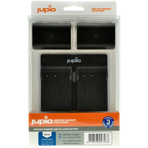 Jupio Pair of DMW-BLF19E Batteries & USB Dual Charger Value Pack (1860mAh)
