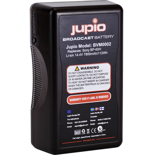 Jupio 7800mAh 14.4V Replacement Broadcast Battery for V-Mount Battery