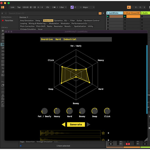 Just 4 Noise Just 4 Kicks AI Kick Drum Sample Generator Plug-In
