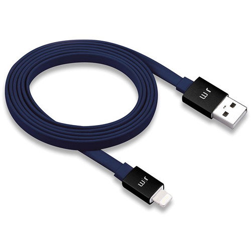 Just Mobile AluCable Flat USB Type-A to Lightning Cable (4', Blue)