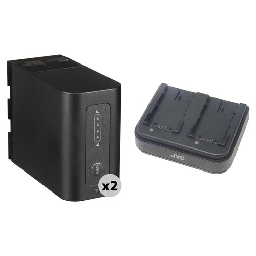 JVC Extended Life for GY-HC500 Series Kit with 2 Batteries and Dual-Bay Charger