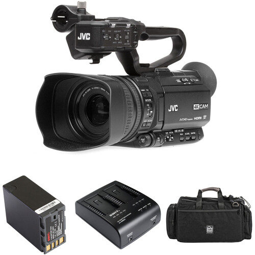 JVC GY-HM180 UHD 4K HD-SDI Camcorder Kit 2 with Extra Battery,