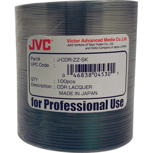 JVC CD-R (Shiny Silver, 100-Pack) JCDR-ZZ-SK B&H Photo Video
