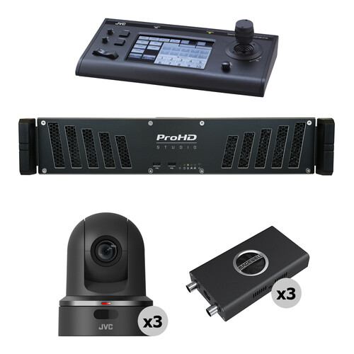 JVC KY-PZ100 PTZ NDI Streaming Kit with IP Controller & ProHD Studio 4000 (Black)