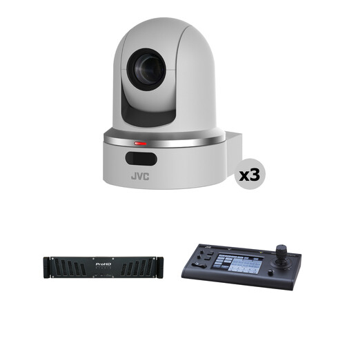 JVC KY-PZ100 PTZ Streaming Kit with Controller & ProHD Studio 4000 (White)