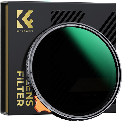 K&F Concept Nano-X Series 2-in-1 Variable ND2-400 & Black Mist Filter (58mm, Grade 1/4, 1 to 9-Stop)