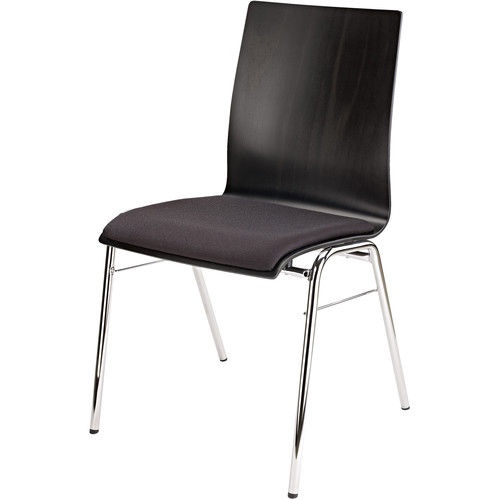 K&M Stacking Chair with Black Seat Cushion (Black)
