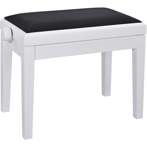 K&M 13925 Height Adjustable Piano Bench with Velour Seat (Height Adjustment: 19.3 to 22.4", White)