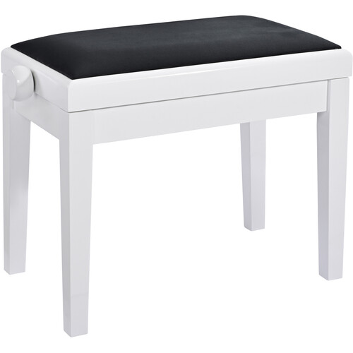 K&M 13927 Piano Bench (Height Adjustment: 19.3 to 22.4", Glossy White)