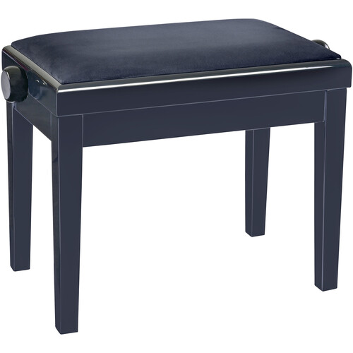 K&M 13975 Piano Bench with Velour Seat Covering (Height Adjustment: 18.9 to 22.44, Black)