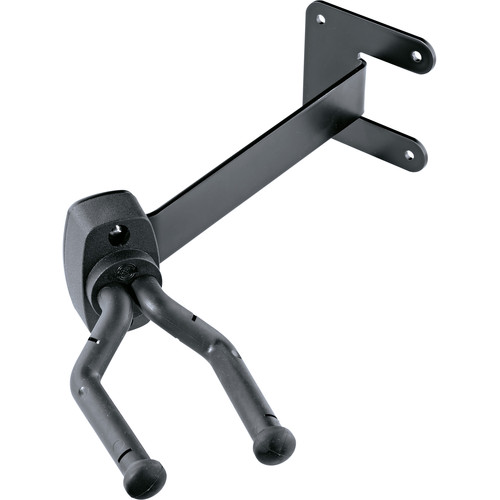 K&M Guitar Wall Mount - Steel/Padded - Self Locking (Black)