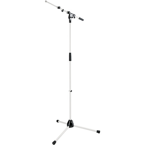 K&M 210/9 Tripod Microphone Stand with Telescoping Boom (Pure White)