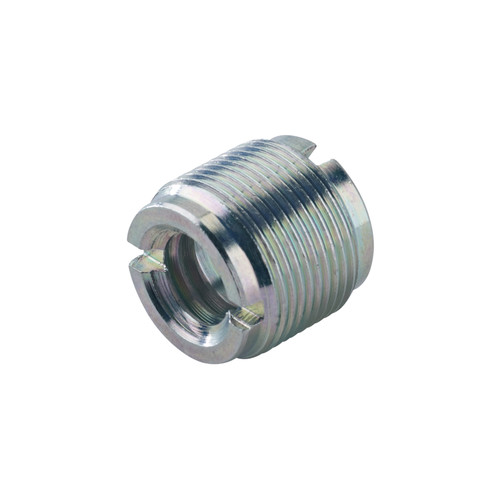 K&M 215 Thread Adapter, 1/2 and 3/8" Female Thread, 5/8" 27 Gauge Male Thread (Zinc-Coated)