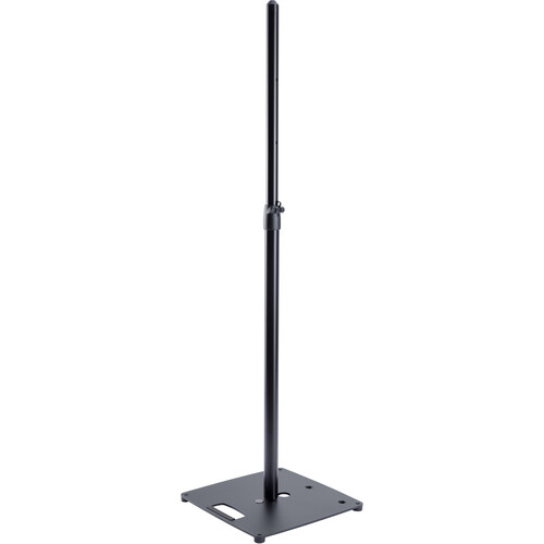 K&M Speaker Stand with Center, Edge, and Corner Mounting (15.98 x 15.98" Base, Black)