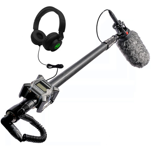K-Tek GO-Kit 108 5-Section Boompole Kit with Shockmount, Headphones, and Windscreen