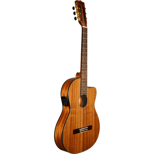 KALA Thinline Nylon-String Acoustic/Electric Guitar (Solid Mahogany Top)