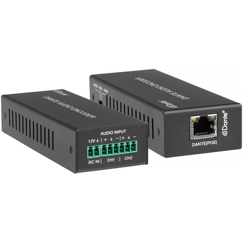 KanexPro 2-Channel Analog to Dante Audio Input Encoder with PoE