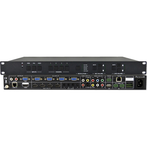 KanexPro 12-Input HDBaseT Classroom Presentation Switcher & Scaler with VGA & HDMI Out