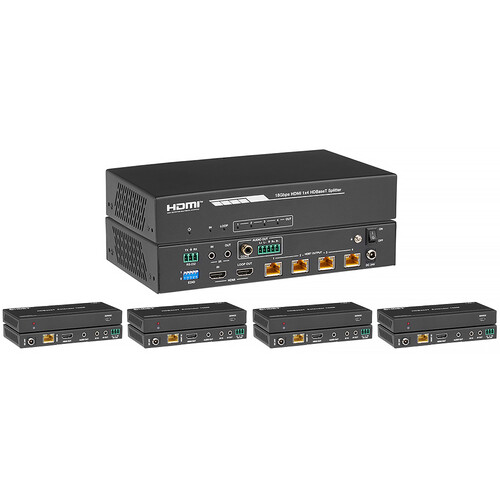 KanexPro 1x4 4K HDMI Splitter Extender Kit