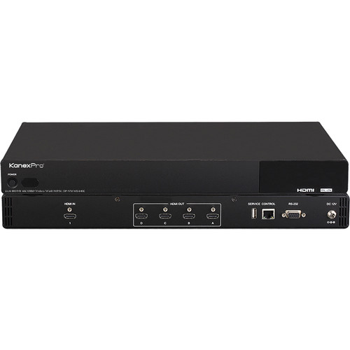 KanexPro 1 x 4 HDMI UHD 4K Video Wall Processor with Bezel Correction