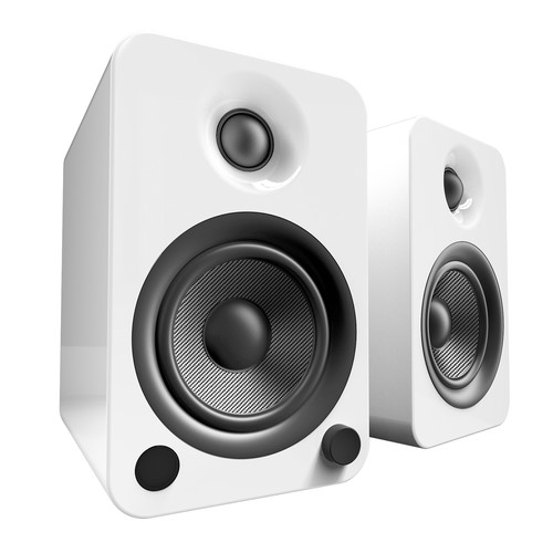 Kanto Living YU4 2-Way Powered Bookshelf Speakers (Gloss White, Pair)