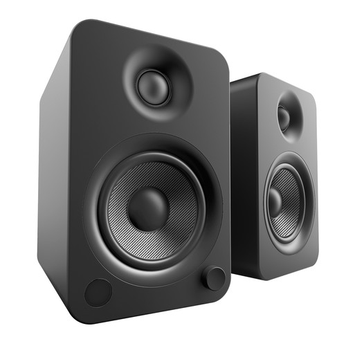 Kanto Living YU4 2-Way Powered Bookshelf Speakers (Matte Black, Pair)