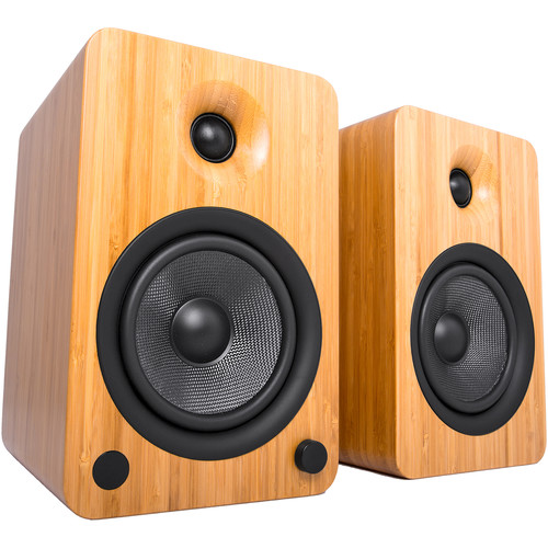 Kanto Living YU6 2-Way Powered Bookshelf Speakers (Bamboo, Pair)