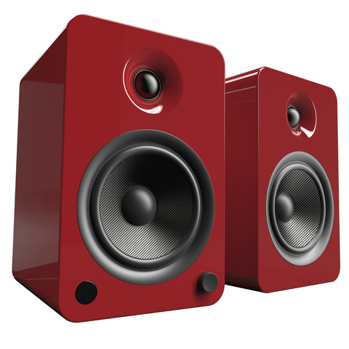 Kanto Living YU6 2-Way Powered Bookshelf Speakers (Gloss Red, Pair)