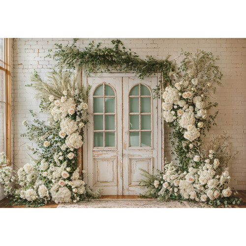Kate Backdrop Microfiber Printed Backdrop (Spring Floral Door, 10 x 8.2')