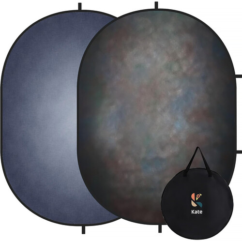 Kate Backdrop Reversible Collapsible Background (Dark Rust/Soft Gray, 6 x 8')