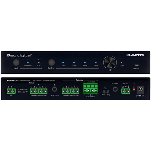 Key Digital KD-AMP220 2-Channel Compact Digital Amplifier