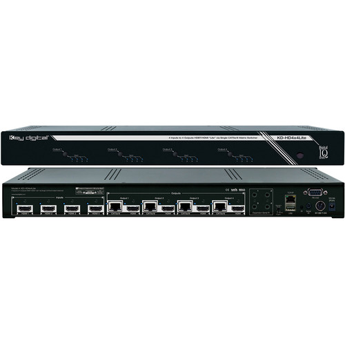 Key Digital KD-HD4x4Lite HDMI Matrix Switcher with HDBaseT