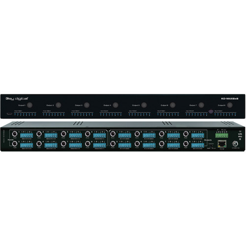 Key Digital 8x8 Audio Matrix Switcher with Built-In Audio DSP