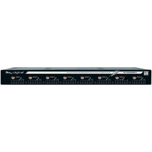 Key Digital KD-MXA8X8Pro 8-Channel Analog/Digital Audio Matrix Switcher