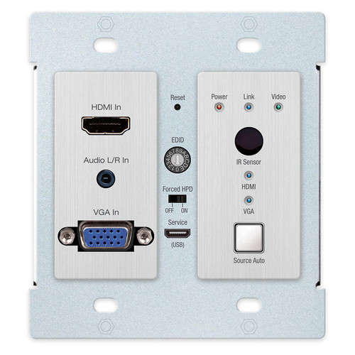 Key Digital 2x1 4K HDBaseT PoH Wall Plate Switcher with HDMI & VGA Inputs (Transmitter Only)