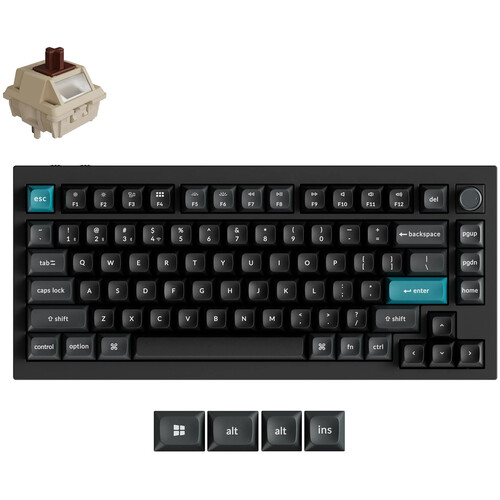 Keychron Q1 Ultra 8K Wireless Mechanical Keyboard (Black, Keychron Silk POM Brown Switches)