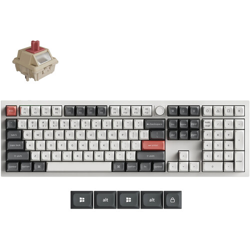 Keychron Q6 Ultra 8K Wireless Mechanical Keyboard (White, Keychron Silk POM Red Switches)