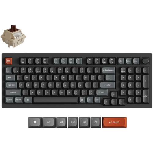 Keychron V5 Ultra 8K Wireless Mechanical Keyboard (Black, Keychron Silk POM Brown Switches)