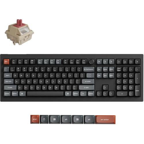Keychron V6 Ultra 8K Wireless Mechanical Keyboard (Black, Keychron Silk POM Red Switches)