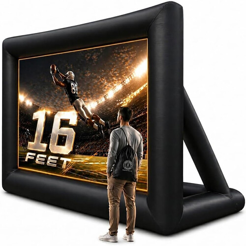 KHOMO GEAR Inflatable Projector Screen with Internal Fan (6.5 x 11')