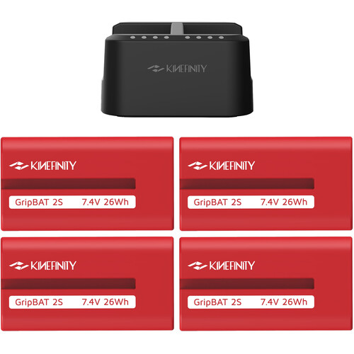 Kinefinity GripBAT 2Si 4-Battery Pack and PD Hybrid Dual Charger Kit