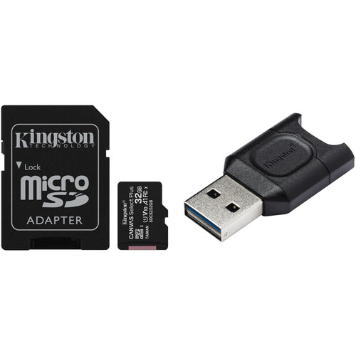 Kingston 32GB Canvas Select Plus UHS-I microSDHC Memory Card with SD Adapter and Card Reader