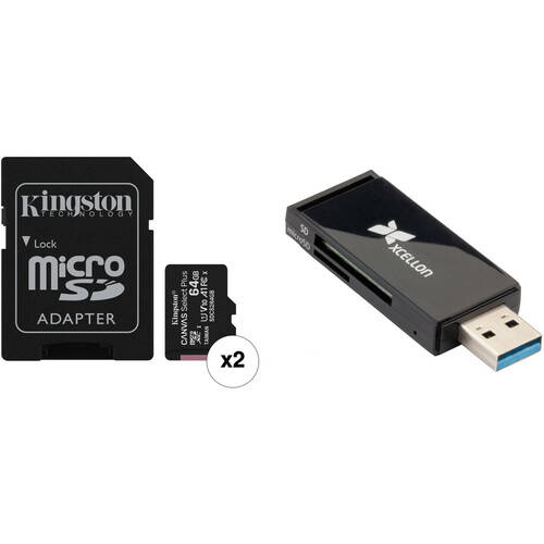 Kingston 64GB Canvas Select Plus UHS-I microSDXC Memory Card with SD Adapter and USB 3.0 Card Reader