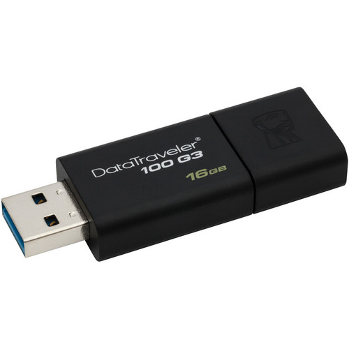 Kingston 16GB Data Traveler 100 G3 USB 3.0 Flash Drive (Black)
