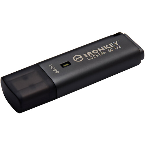 Kingston 64GB IronKey Locker+ 50 G2 USB-A 3.2 Gen 1 Flash Drive