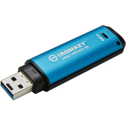 Kingston 64GB IronKey Vault Privacy 50 Series USB-A 3.2 Gen 1 Flash Drive (TAA Compliant)