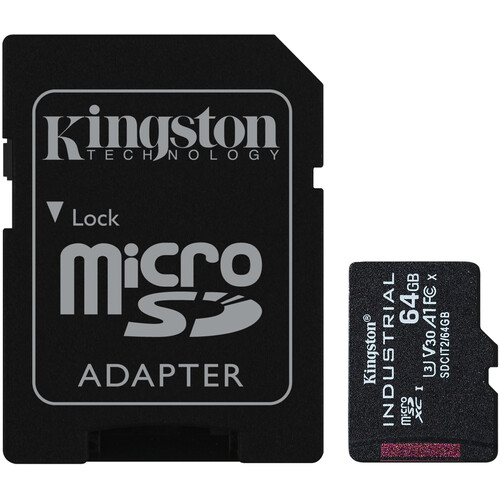 Kingston 64GB Industrial UHS-I microSDXC Memory Card with SD Adapter