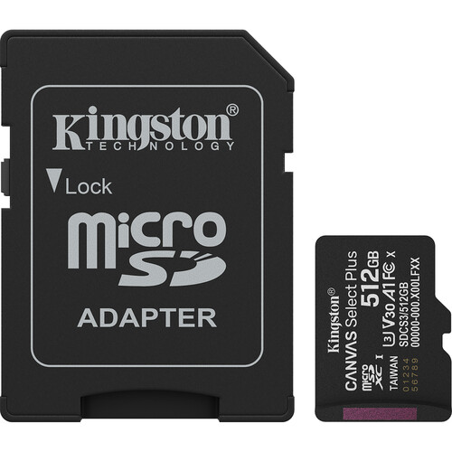 Kingston 512GB Canvas Select Plus UHS-I microSDXC SDCS3/512GB
