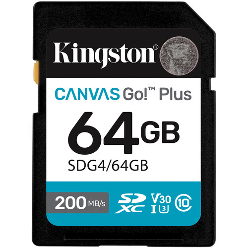 Kingston 64GB Canvas Go! Plus UHS-I SDXC Memory Card