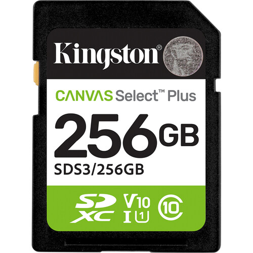 Kingston 256GB Canvas Select Plus UHS-I SDXC Memory Card